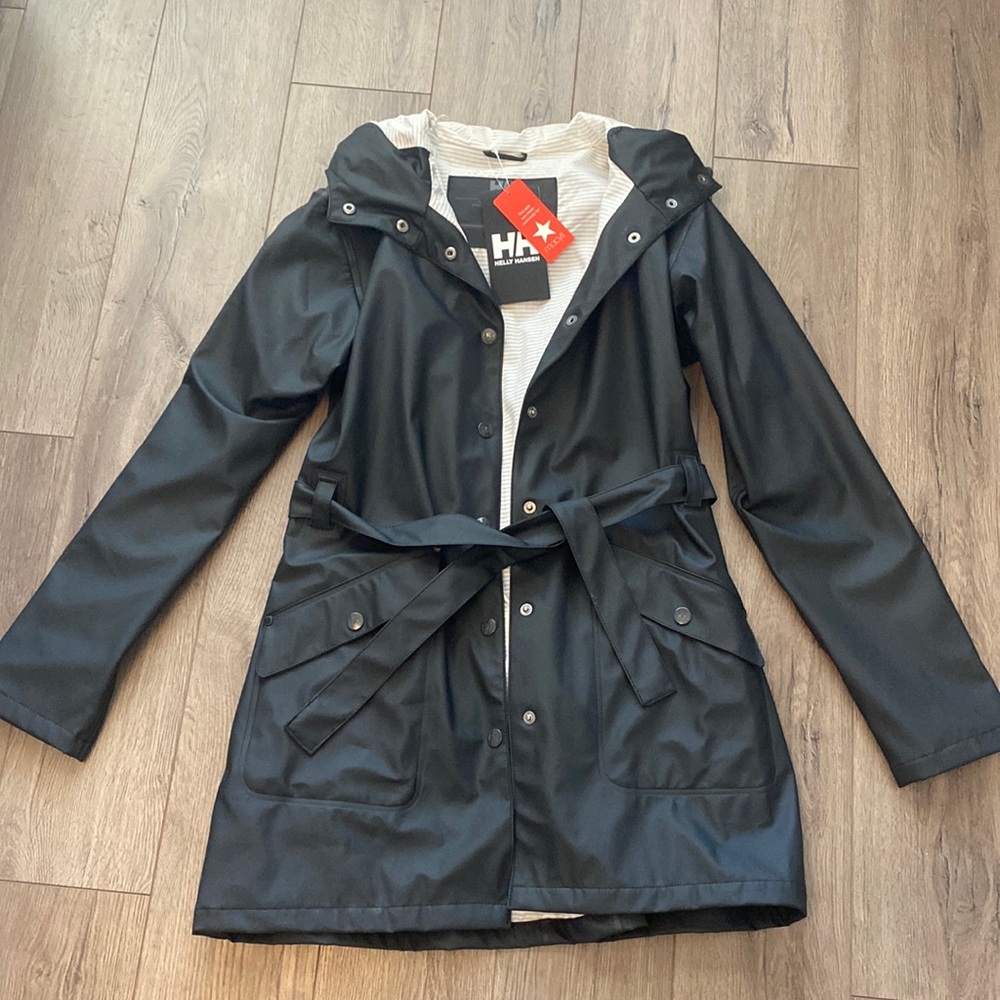 Helly Hansen Black Rain Coat! NWT!